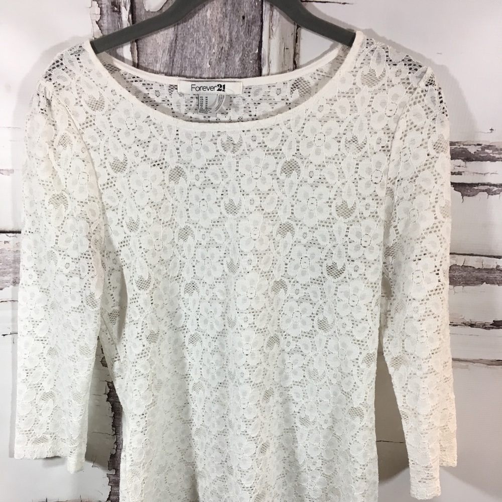 Forever 21 White Lace Shirt